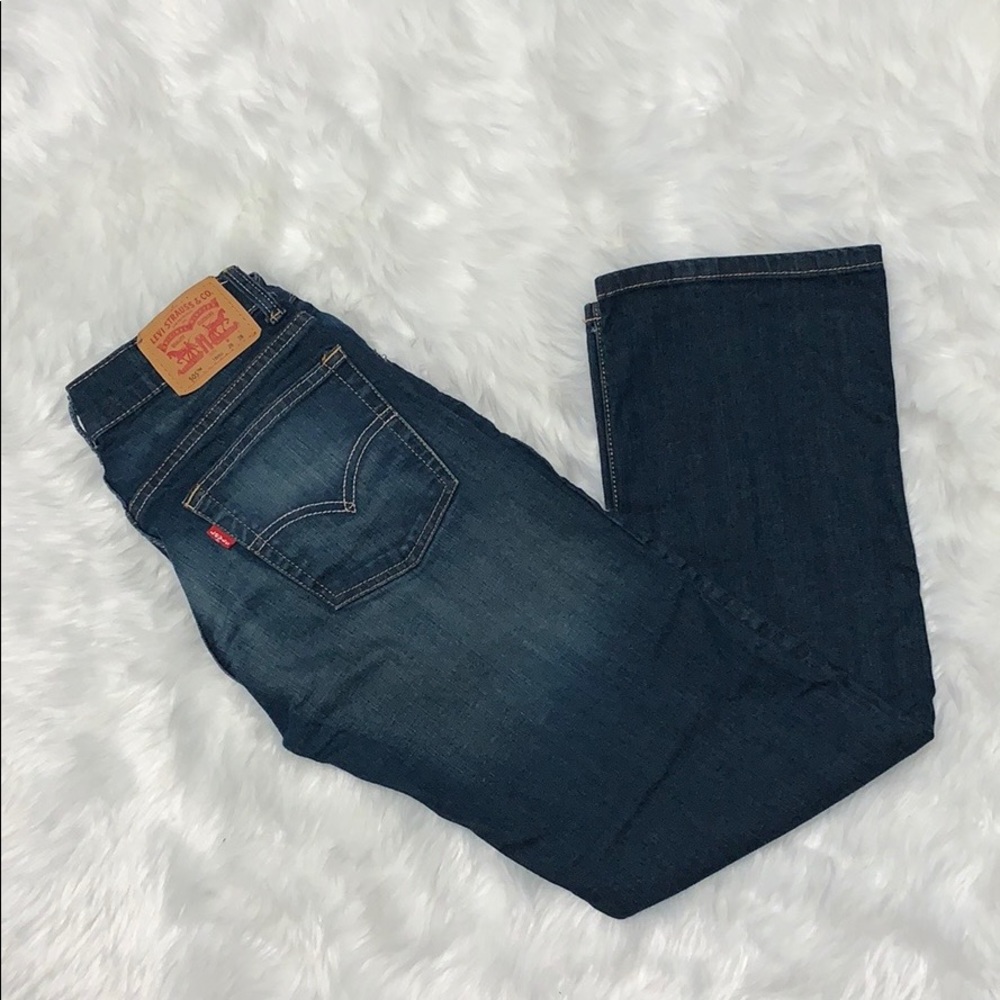 LEVIS BOYS 505 JEANS DARK WASH WITH FADING 16 REG